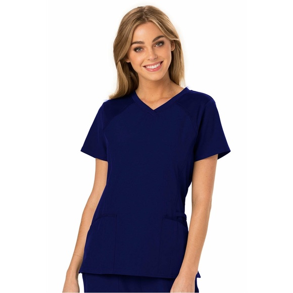 NWT XL Navy HeartSoul Break on Through V-Neck Scrub Top - Picture 1 of 4